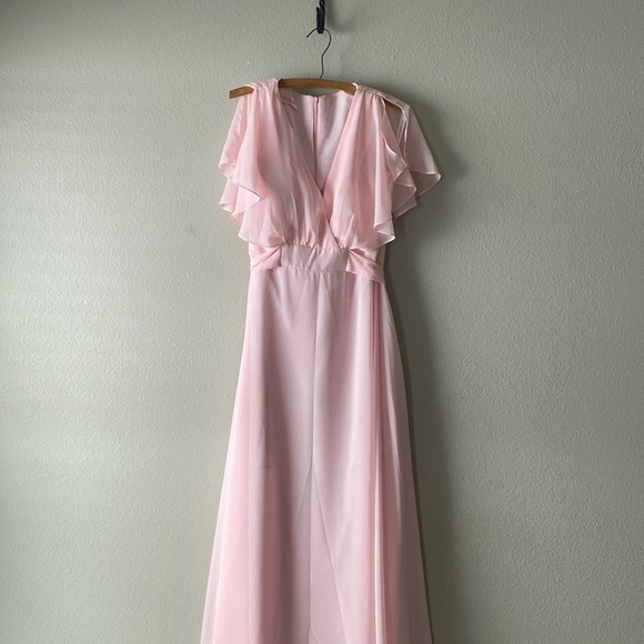 JJ’s House A-Line V-neck Floor-Length Chiffon Bridesmaid Dress - Picture 6 of 13